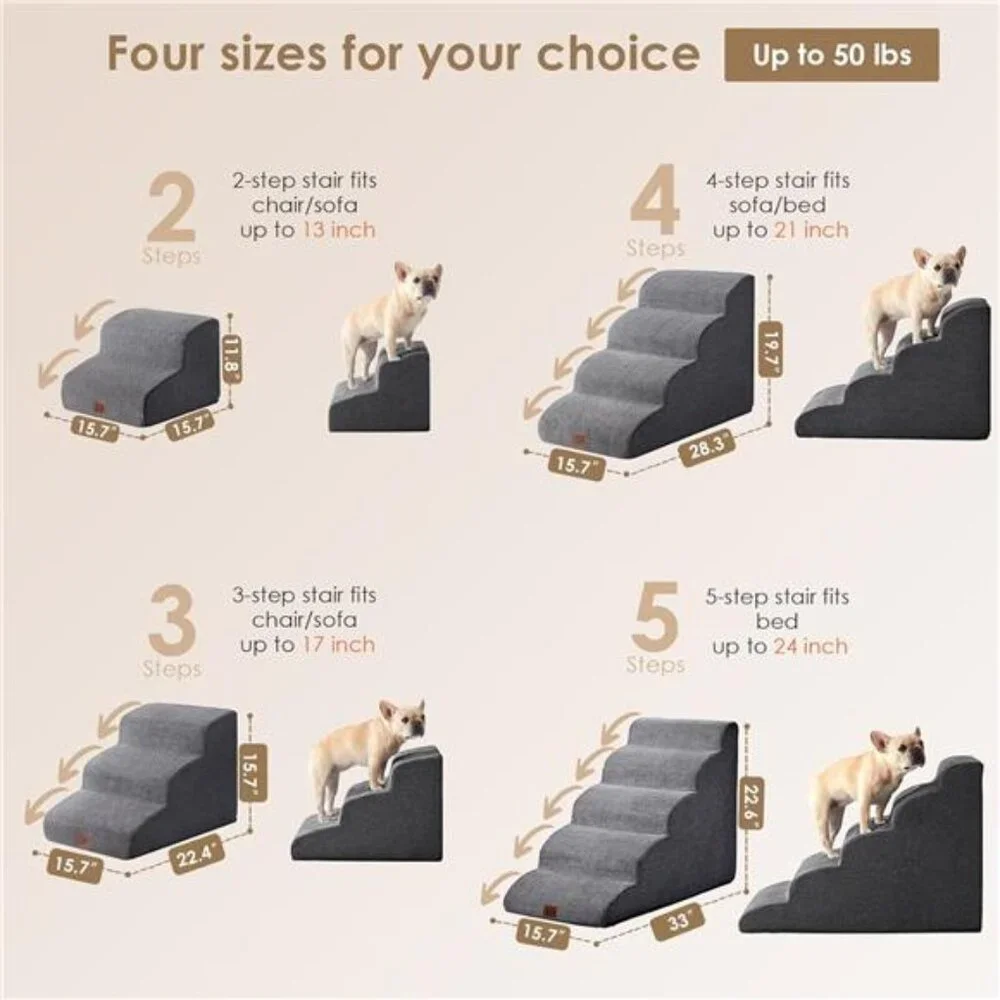 Curved Dog Stairs for High Beds 19.7